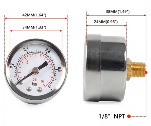 FUEL PRESSURE GAUGE 0-1 BAR
